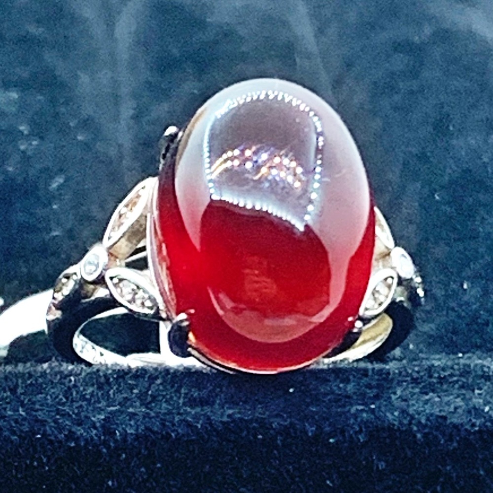 Big Carat Ruby Gemstone Ring Adjustable Size - image 2